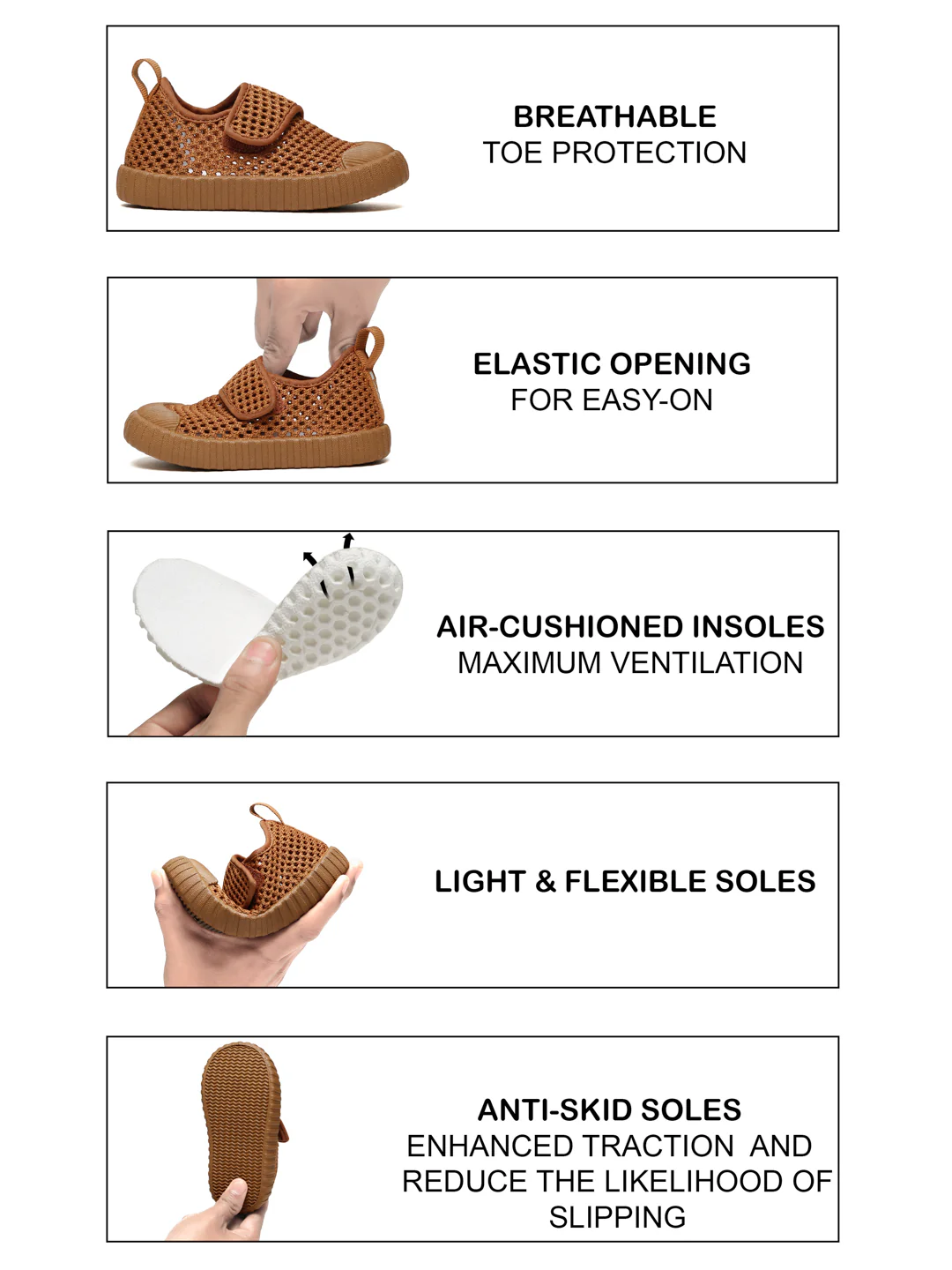 AIRY Toddlers' First Step Breathable Shoes - Brown (Unisex) - Image 12