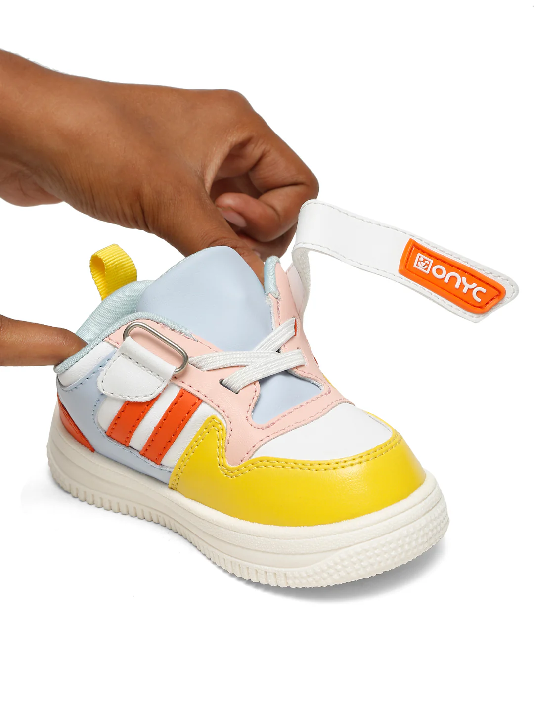 Donut Comfortable & LightWeight Sneakers With Elastic Laces - White (Unisex) - Image 3