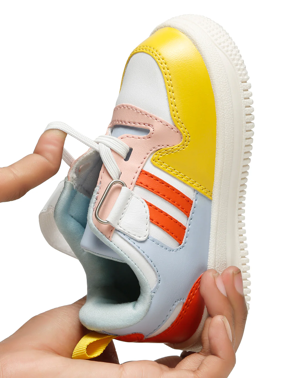 Donut Comfortable & LightWeight Sneakers With Elastic Laces - White (Unisex) - Image 4