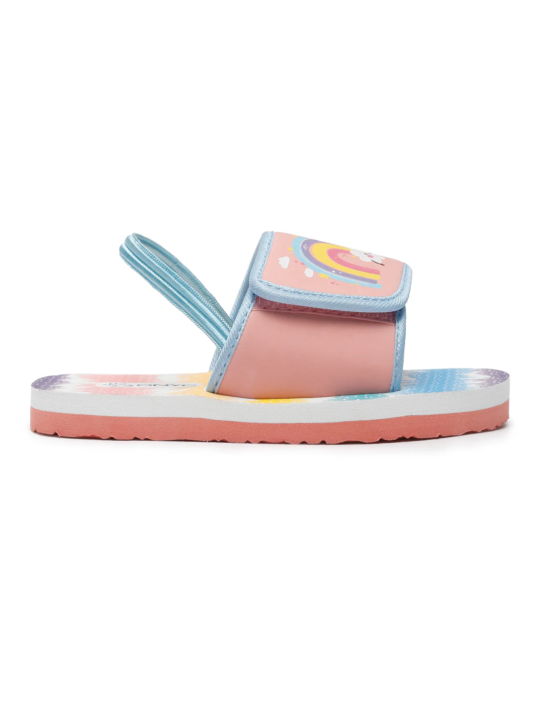 ONYC Rainbow Printed Sliders for Girls | Pink Sliders - Image 4