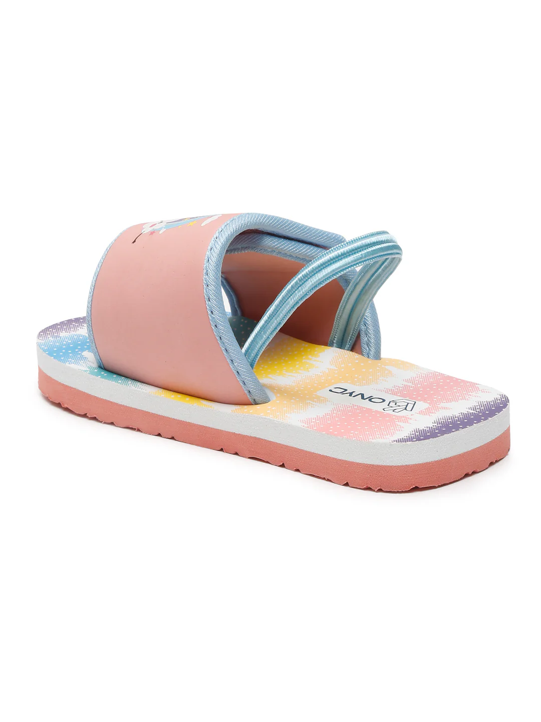 ONYC Rainbow Printed Sliders for Girls | Pink Sliders - Image 5