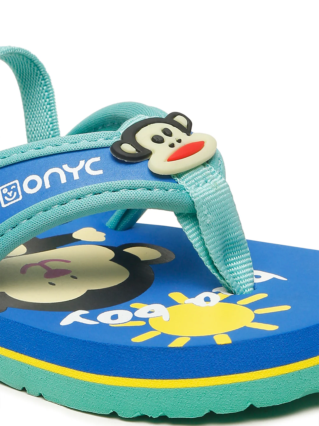 Premium Monkey V-Shape Flipflops With Adjustable BackSupport - Blue (Unisex) - Image 2
