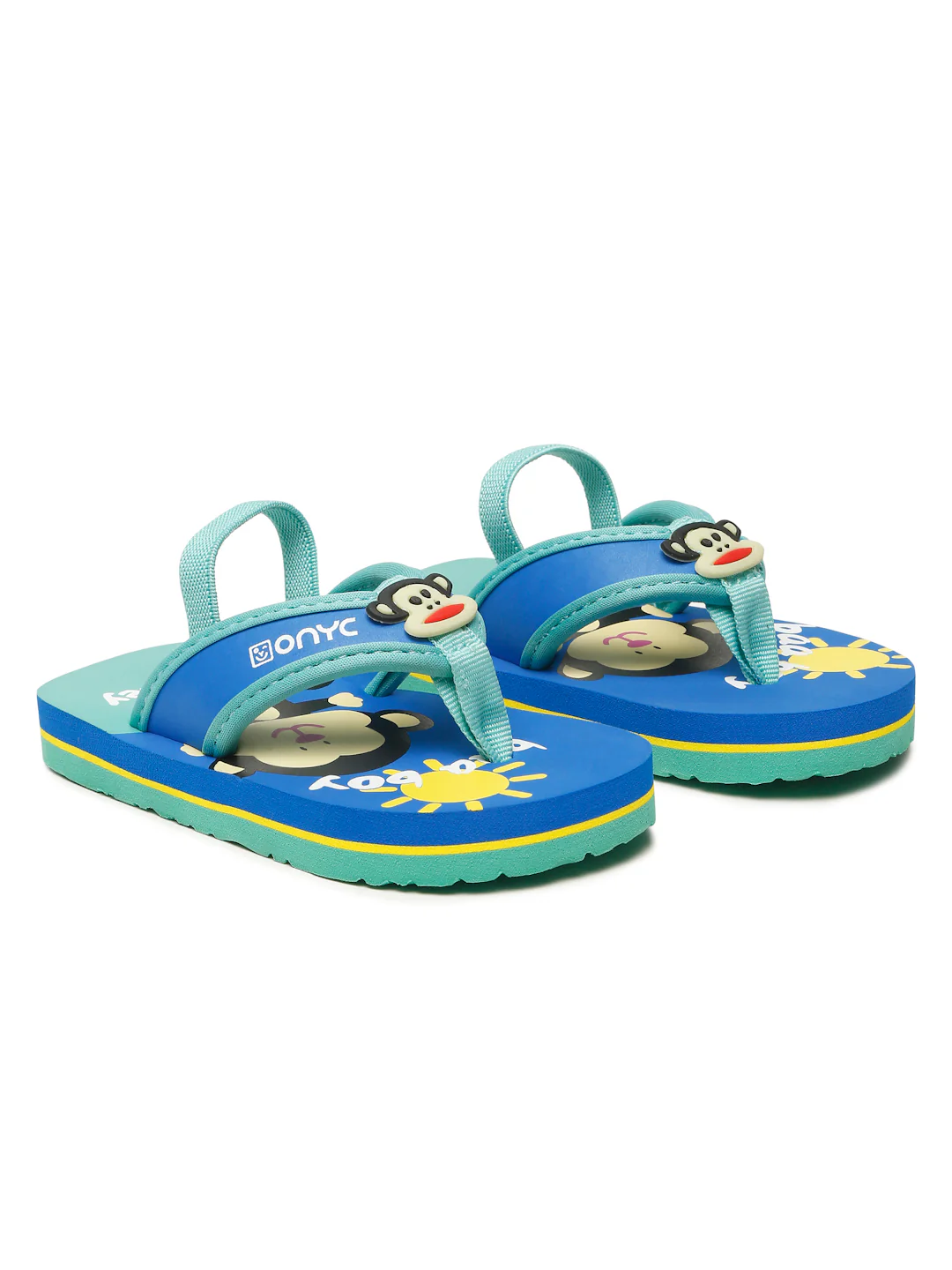 Premium Monkey V-Shape Flipflops With Adjustable BackSupport - Blue (Unisex) - Image 3