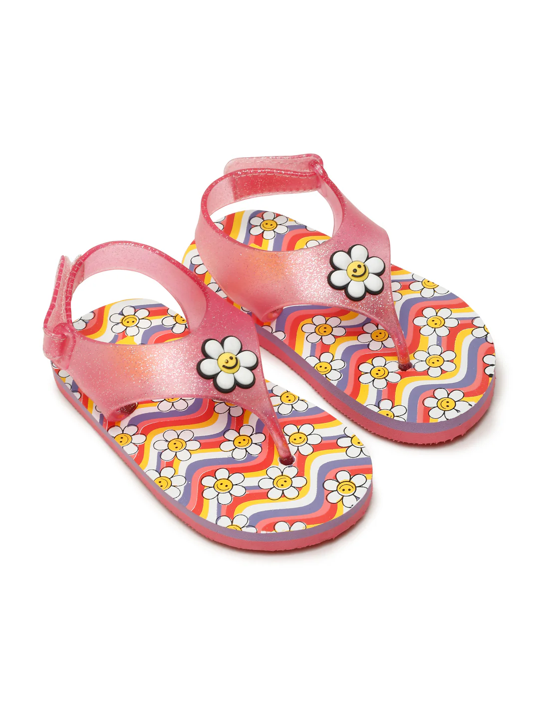 Premium Waves Jellies Flip-flops With Glitter- Pink (Girls) - Image 3